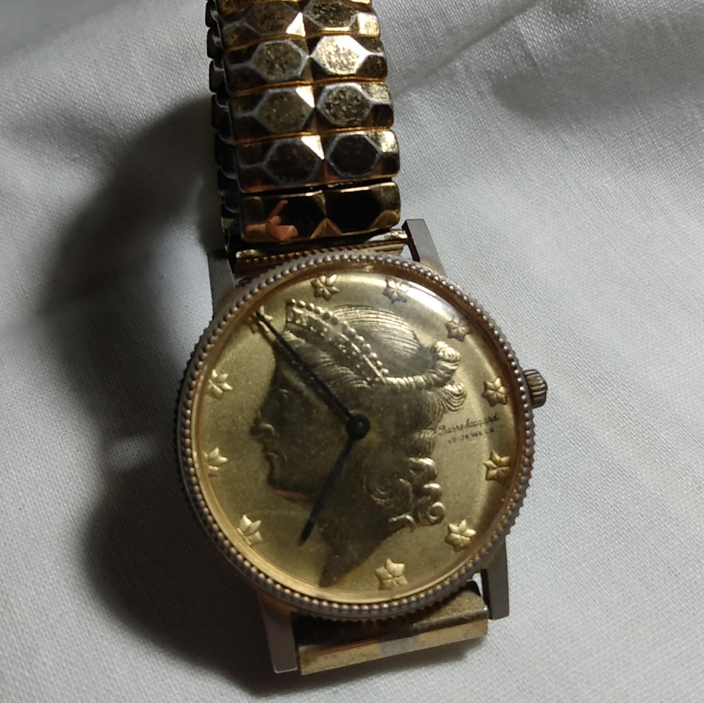 Pierre Jacquard Men's Gold Liberty Coin Wristwatch